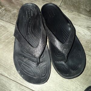 CROCS Black Sparkle Sandals